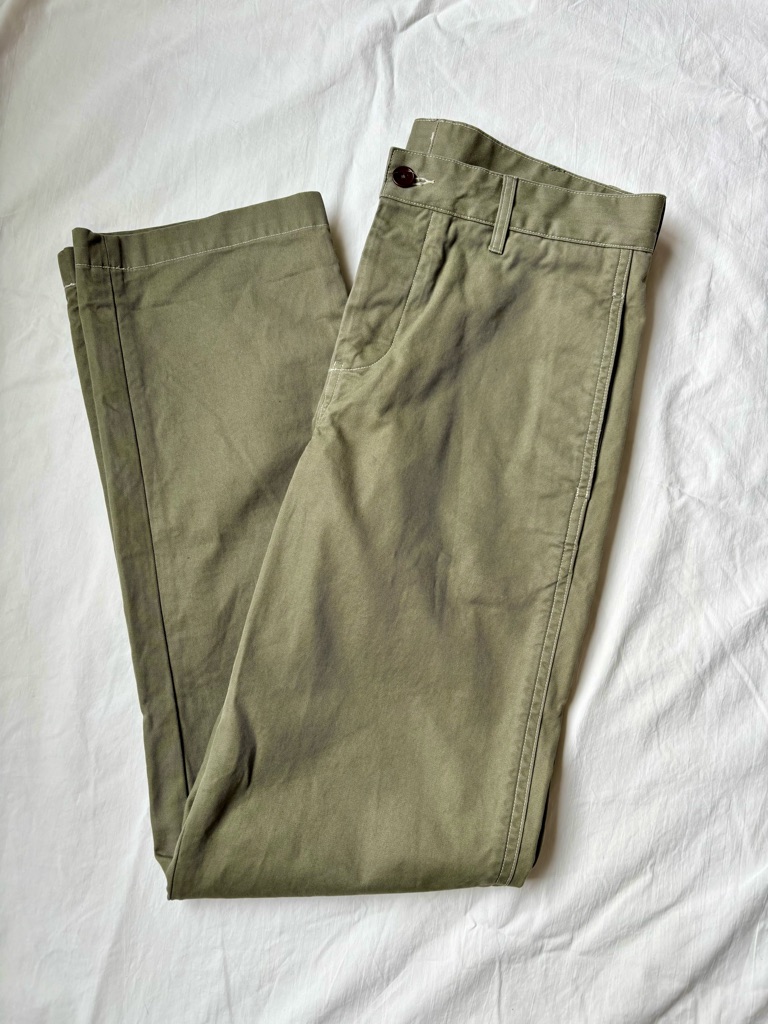 Outerknown Army Green Cotton Chino Straight Leg Pants Men’s Size 30